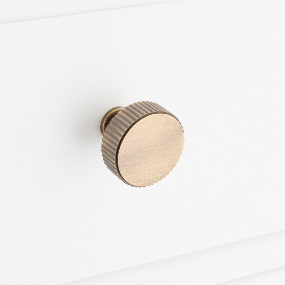 Brixlee Reeded Brass Round Knob, , large image number 6