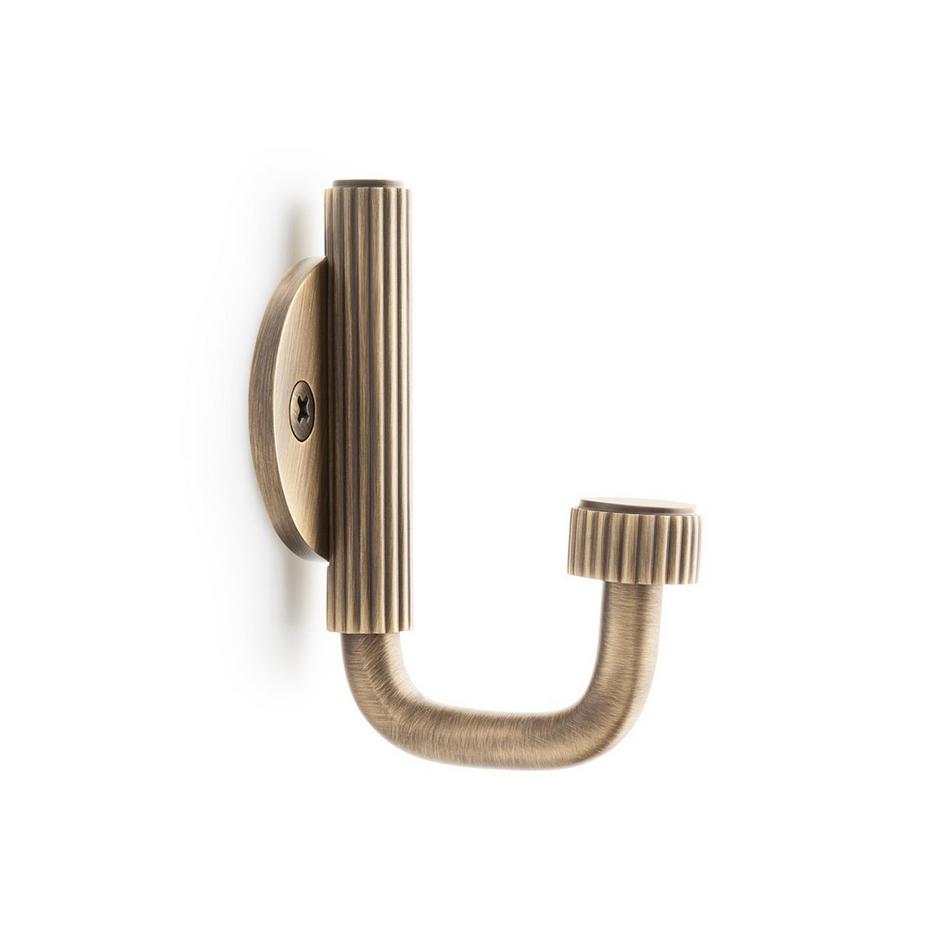 Brixlee Reeded Brass Single Hook, , large image number 3