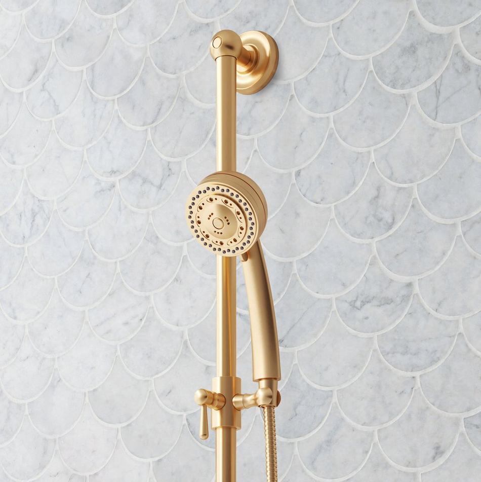 Pendleton Pressure Balance Shower System with Slide Bar and Hand Shower - Brushed Gold, , large image number 4