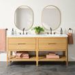 72" Rheya Narrow Console Double Vanity and Sinks - Blonde Oak, , large image number 0