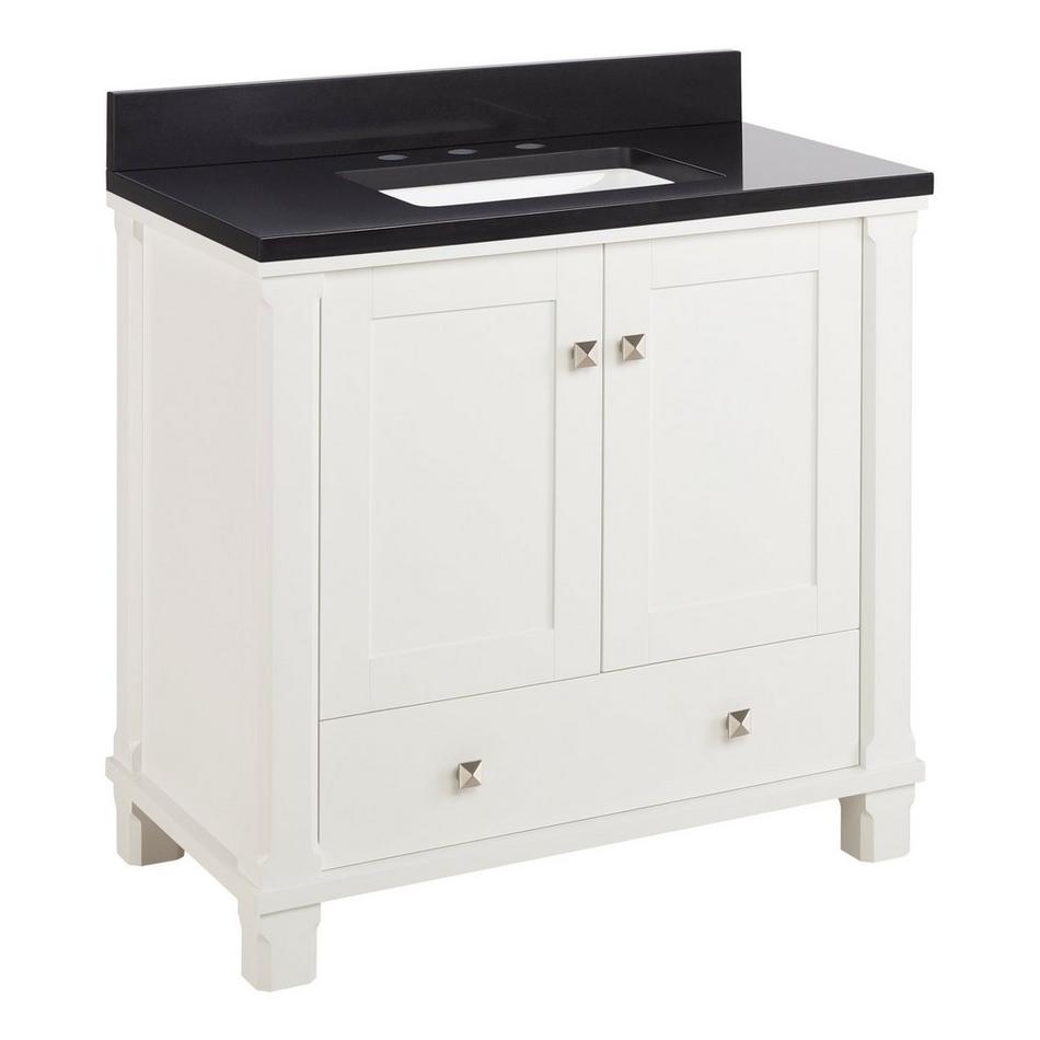 36" Theroux Vanity with Rectangular Undermount Sink - Outlet - Bright White - CB Quartz - 3 Hole, , large image number 0