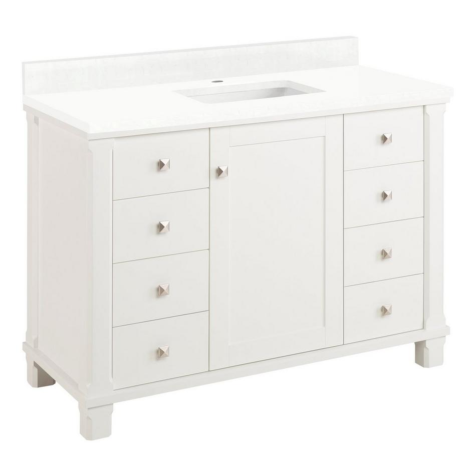 48" Theroux Vanity with Rectangular Undermount Sink - Outlet - Bright White - FW Quartz - 1 Hole, , large image number 0