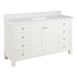 60" Theroux Single Vanity with Rect. Undermount Sink - Outlet - Bright White - FW Quartz - 3 Hole, , large image number 0