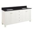 72" Theroux Double Vanity with Rect. Undermount Sinks - Outlets - Bright White - CB Quartz - 3 Hole, , large image number 0