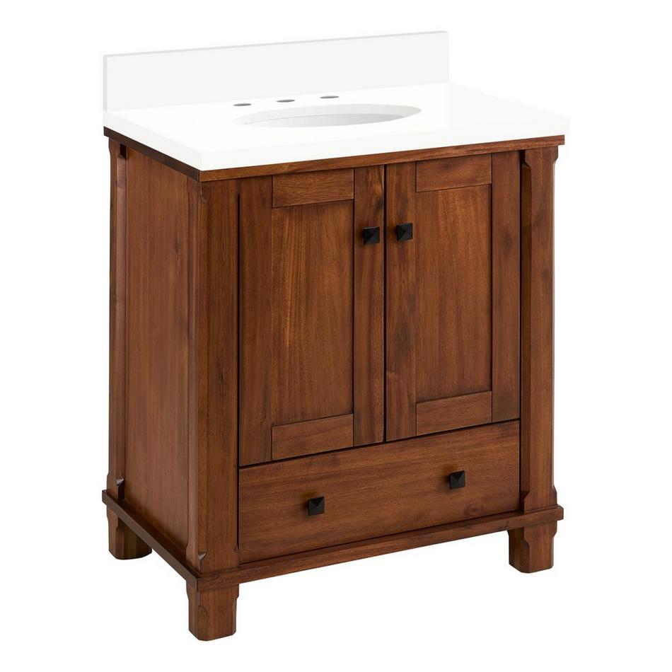 30" Theroux Vanity with Undermount Sink - Outlet - Tawny Brown - AW Quartz - 3 Hole, , large image number 0