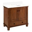 36" Theroux Vanity with Undermount Sink - Outlet - Tawny Brown - AW Quartz - 3 Hole, , large image number 0