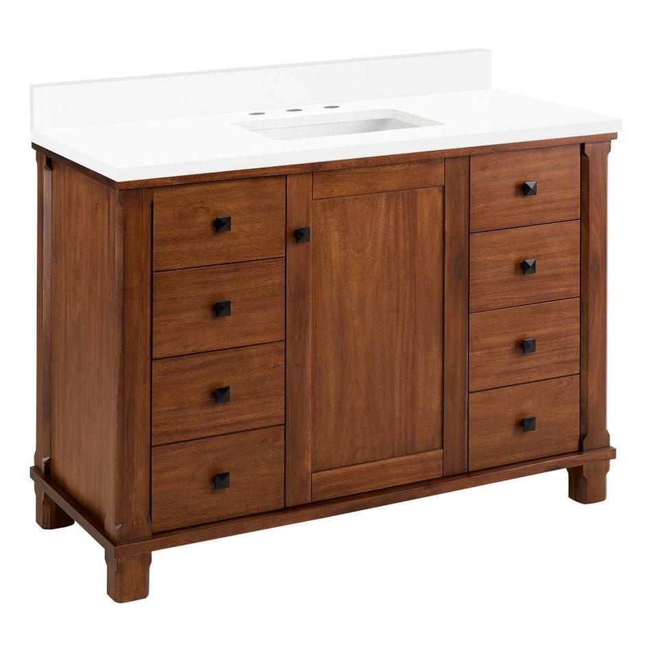 48" Theroux Vanity with Rectangular Undermount Sink - Outlet - Tawny Brown - AW Quartz - 3 Hole, , large image number 0