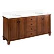 72" Theroux Double Vanity with Undermount Sinks - Outlets - Tawny Brown - AW Quartz - 3 Hole, , large image number 0