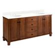 72" Theroux Double Vanity with Undermount Sinks - Outlets - Tawny Brown - FW Quartz - 3 Hole, , large image number 0