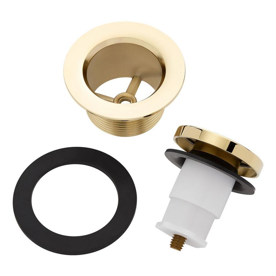 Toe Tap Tub Drain - Polished Brass, , large image number 1