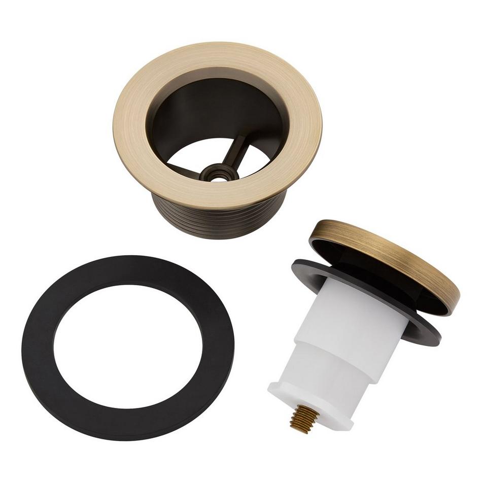 Toe Tap Tub Drain - Aged Brass, , large image number 1