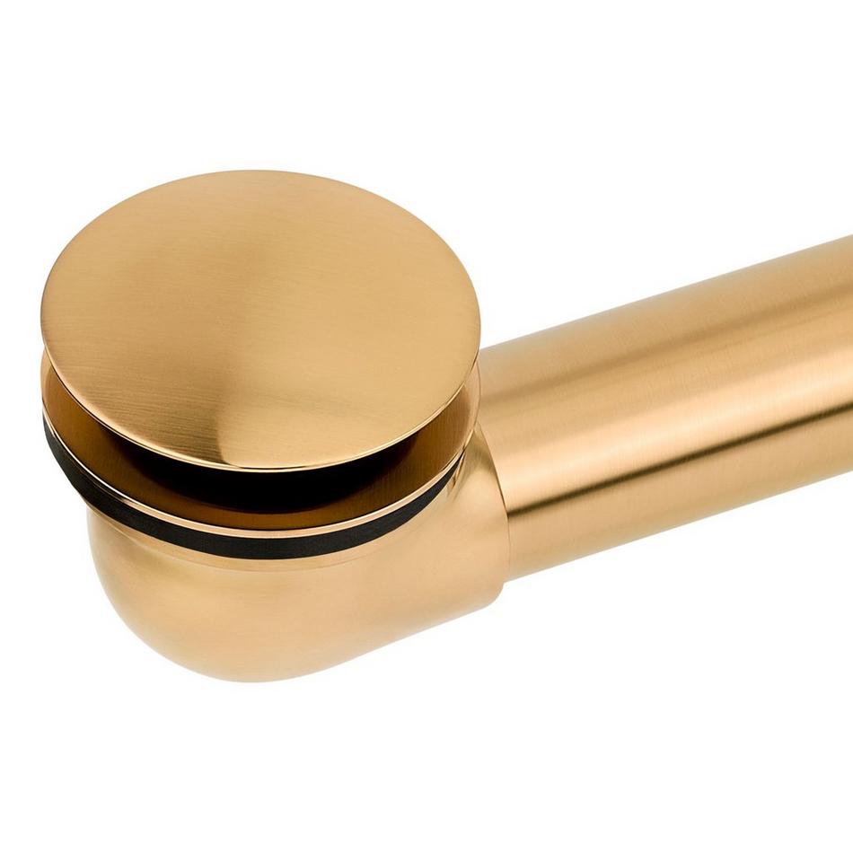 Extended Pop-Up Tub Drain - Swivel Head - Standard Overflow - 4-1/4" Threads - Brushed Gold, , large image number 0