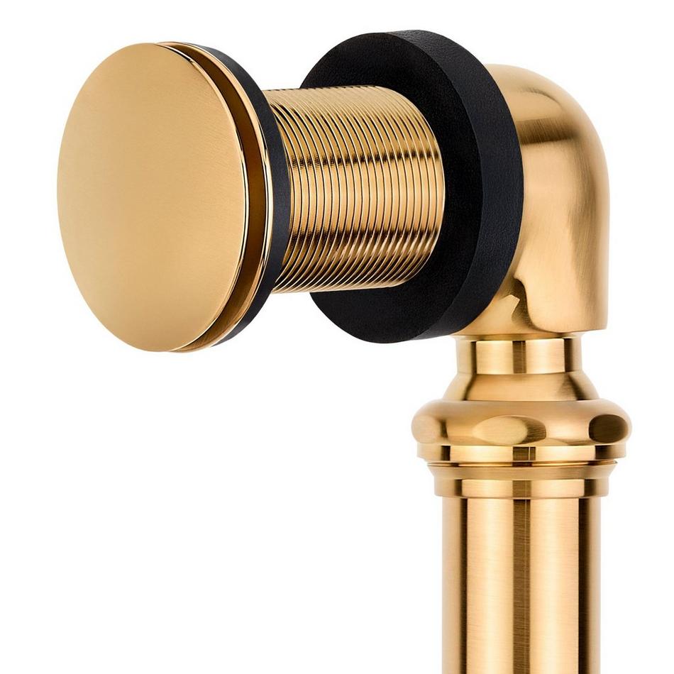 Extended Pop-Up Tub Drain - Swivel Head - Standard Overflow - 4-1/4" Threads - Brushed Gold, , large image number 2