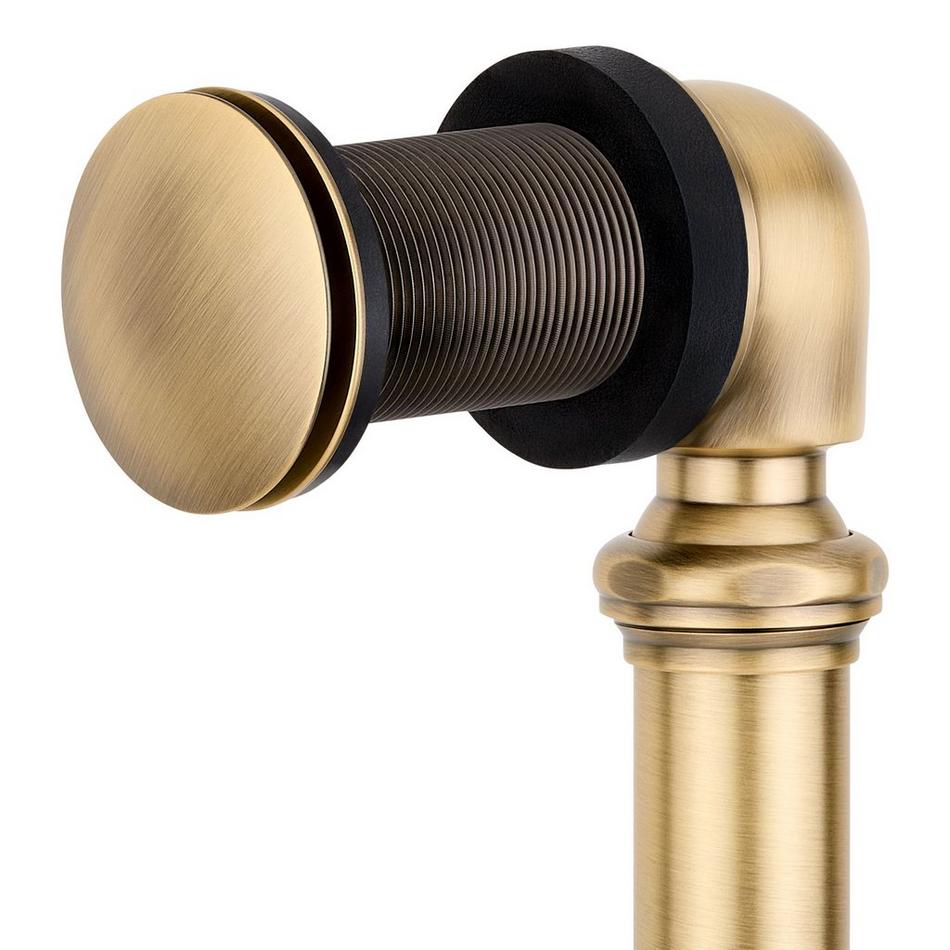 Extended Pop-Up Tub Drain - Swivel Head - Standard Overflow - 4-1/4" Threads - Aged Brass, , large image number 2