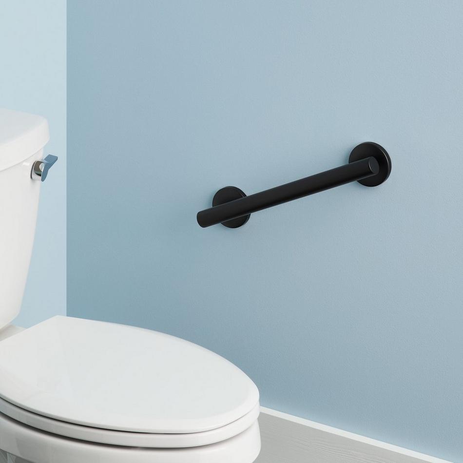 12" Contemporary Grab Bar - Matte Black, , large image number 0