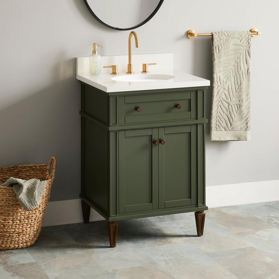 24" Elmdale Dark Olive Green Vanity with Undermount Sink - Outlet, , large image number 0