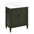 30" Elmdale Dark Olive Green Vanity with Undermount Sink - Outlet - AW Quartz - 3 Hole, , large image number 0
