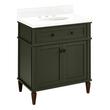 30" Elmdale Dark Olive Green Vanity with Undermount Sink - Outlet - FW Quartz - 3 Hole, , large image number 0