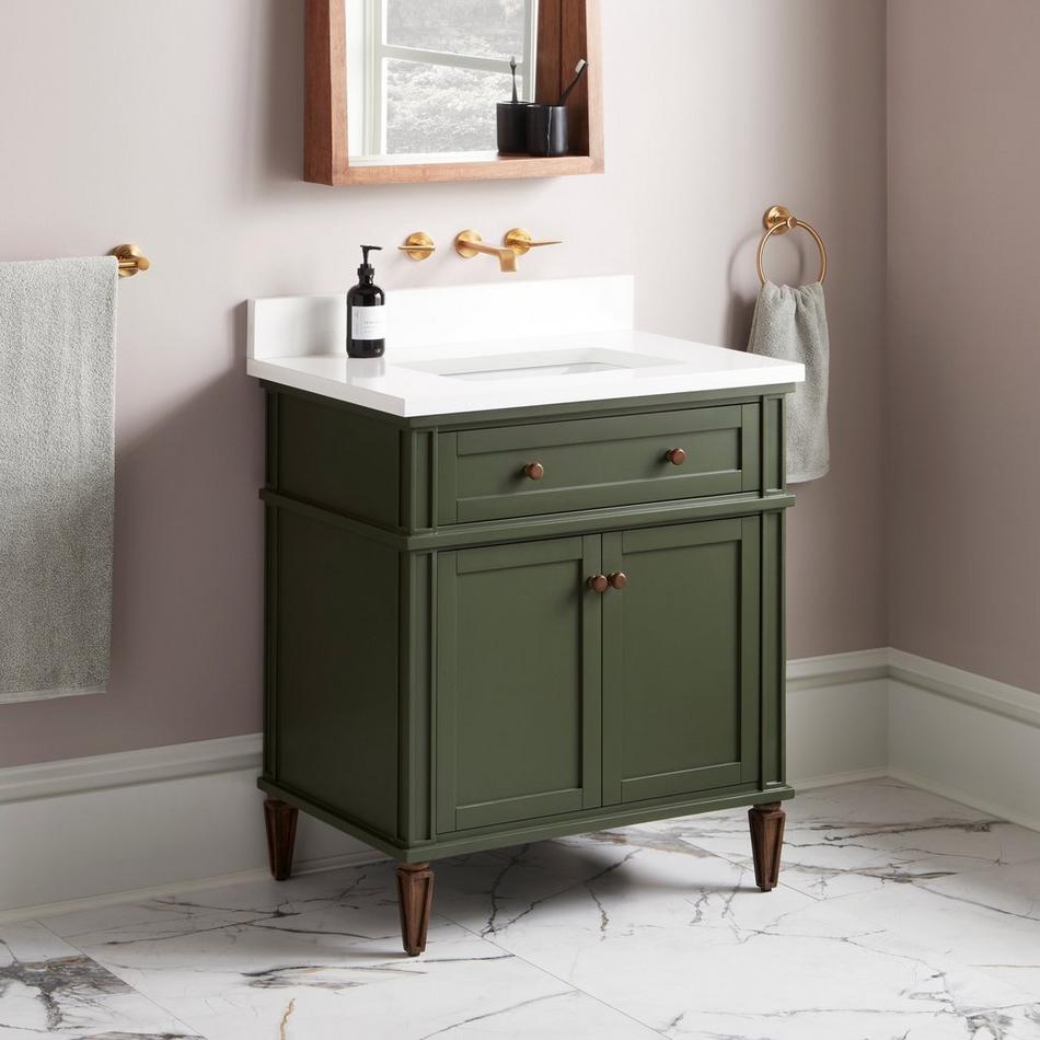 30" Elmdale Dark Olive Green Vanity with Rect. Undermount Sink - Outlet, , large image number 1