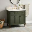 36" Elmdale Dark Olive Green Vanity with Undermount Sink - Outlet - AW Quartz - 3 Hole, , large image number 0
