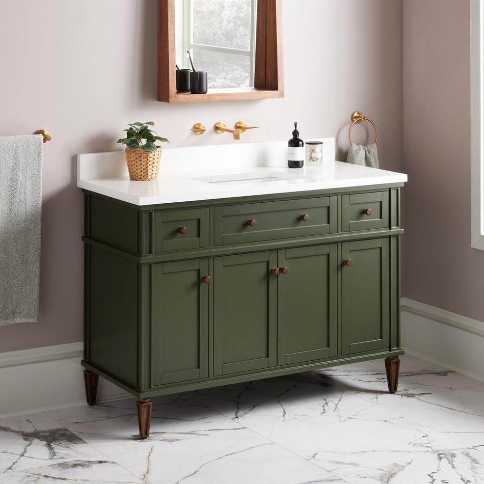48" Elmdale Dark Olive Green Vanity with Rect. Undermount Sink - Outlet, , large image number 1