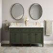 60" Elmdale Dark Olive Green Vanity with Rect. Undermount Sinks - Outlets, , large image number 2