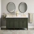 60" Elmdale Dark Olive Green Vanity with Rect. Undermount Sinks - Outlets, , large image number 0