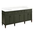 72" Elmdale Dark Olive Green Vanity with Undermount Sinks - Outlets - FW Quartz - 3 Hole, , large image number 0