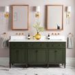 72" Elmdale Dark Olive Green Vanity with Rect. Undermount Sinks - Outlets, , large image number 1