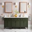 72" Elmdale Dark Olive Green Vanity with Rect. Undermount Sinks - Outlets, , large image number 2