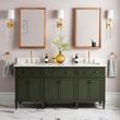 72" Elmdale Dark Olive Green Vanity with Rect. Undermount Sinks - Outlets, , large image number 0