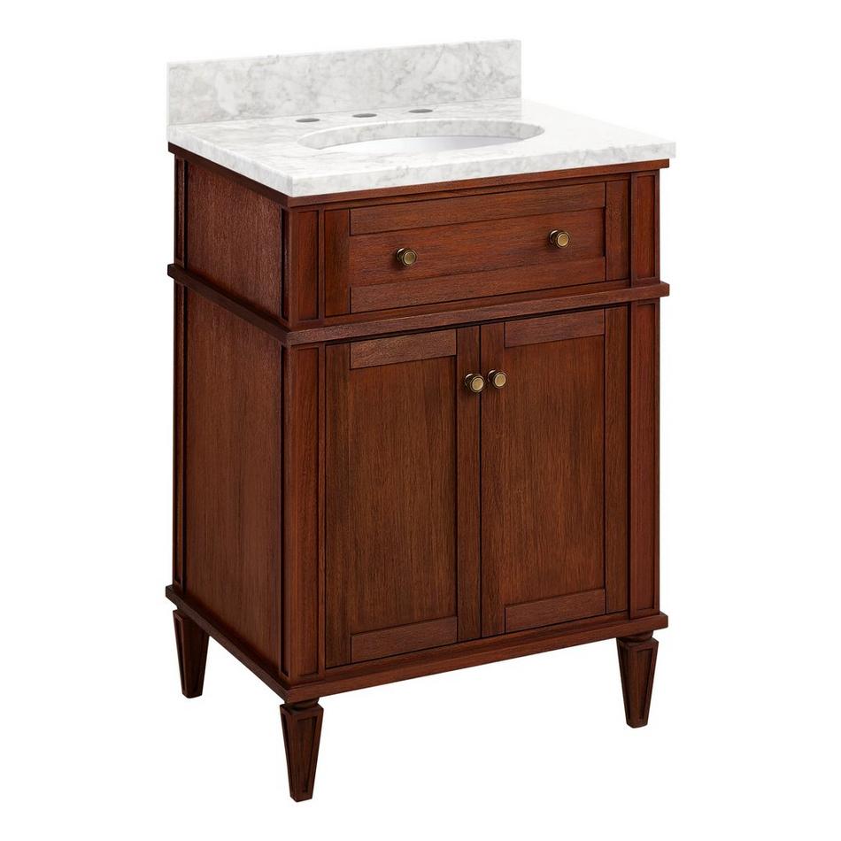 24" Elmdale Antique Brown Vanity with Undermount Sink - Outlet - Carrara - 3 Hole, , large image number 0