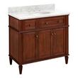 36" Elmdale Antique Brown Vanity with Undermount Sink - Outlet - Carrara - 3 Hole, , large image number 0