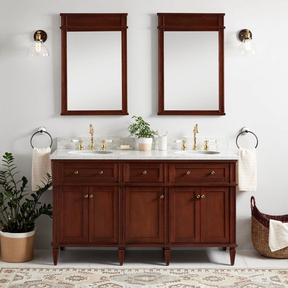 60" Elmdale Antique Brown Vanity with Undermount Sinks - Outlets, , large image number 0