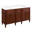 60" Elmdale Antique Brown Vanity with Undermount Sinks - Outlets - FW Quartz - 3 Hole, , large image number 0