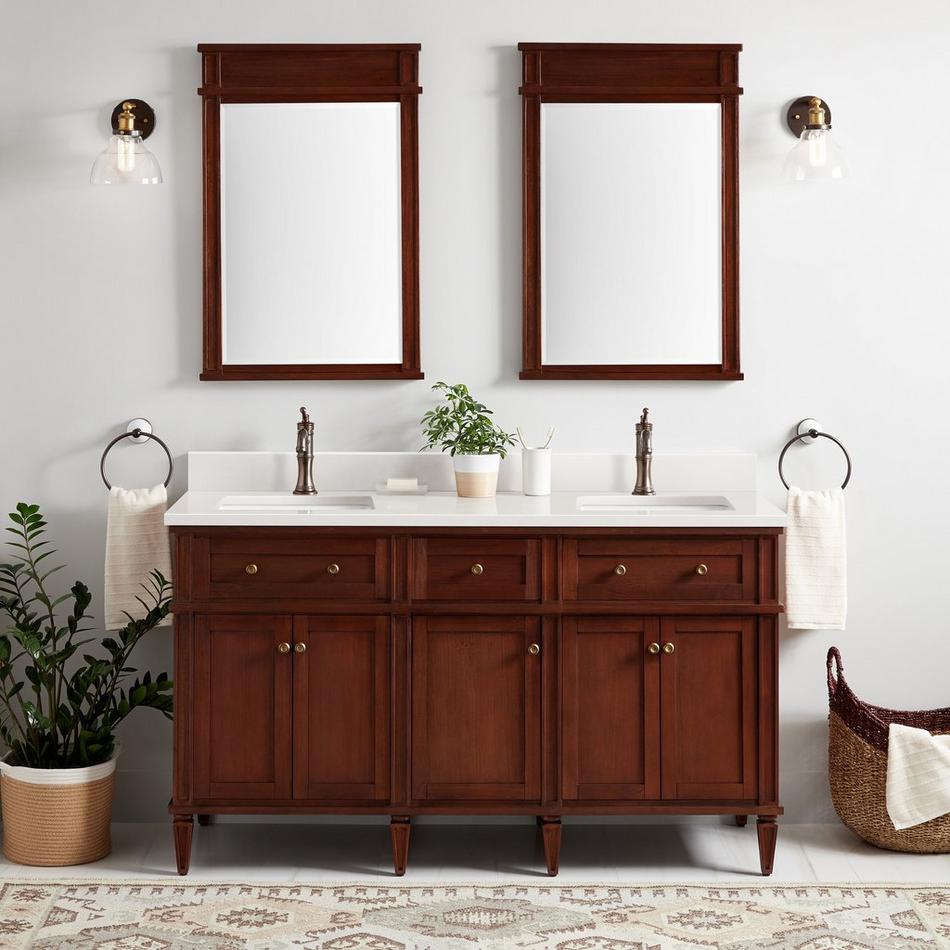 60" Elmdale Antique Brown Vanity with Rect. Undermount Sinks - Outlets, , large image number 2