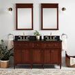 60" Elmdale Antique Brown Vanity with Rect. Undermount Sinks - Outlets - CB Quartz - 3 Hole, , large image number 0