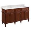 60" Elmdale Antique Brown Vanity with Rect. Undermount Sinks - Outlets - Carrara - No Hole, , large image number 0