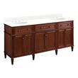 72" Elmdale Antique Brown Vanity with Undermount Sinks - Outlets - FW Quartz - 3 Hole, , large image number 0