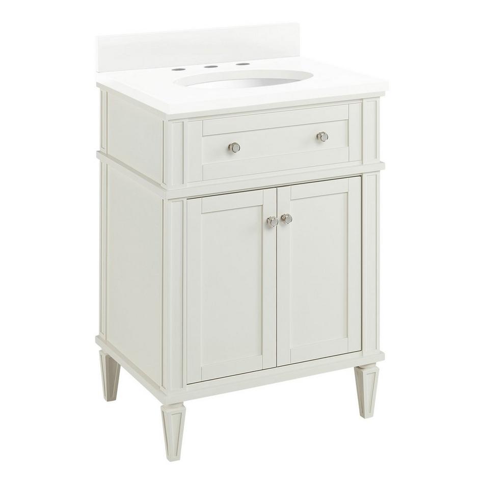 24" Elmdale White Vanity with Undermount Sink - Outlet - AW Quartz - 3 Hole, , large image number 0