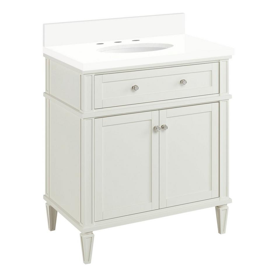 30" Elmdale White Vanity with Undermount Sink - Outlet - AW Quartz - 3 Hole, , large image number 0