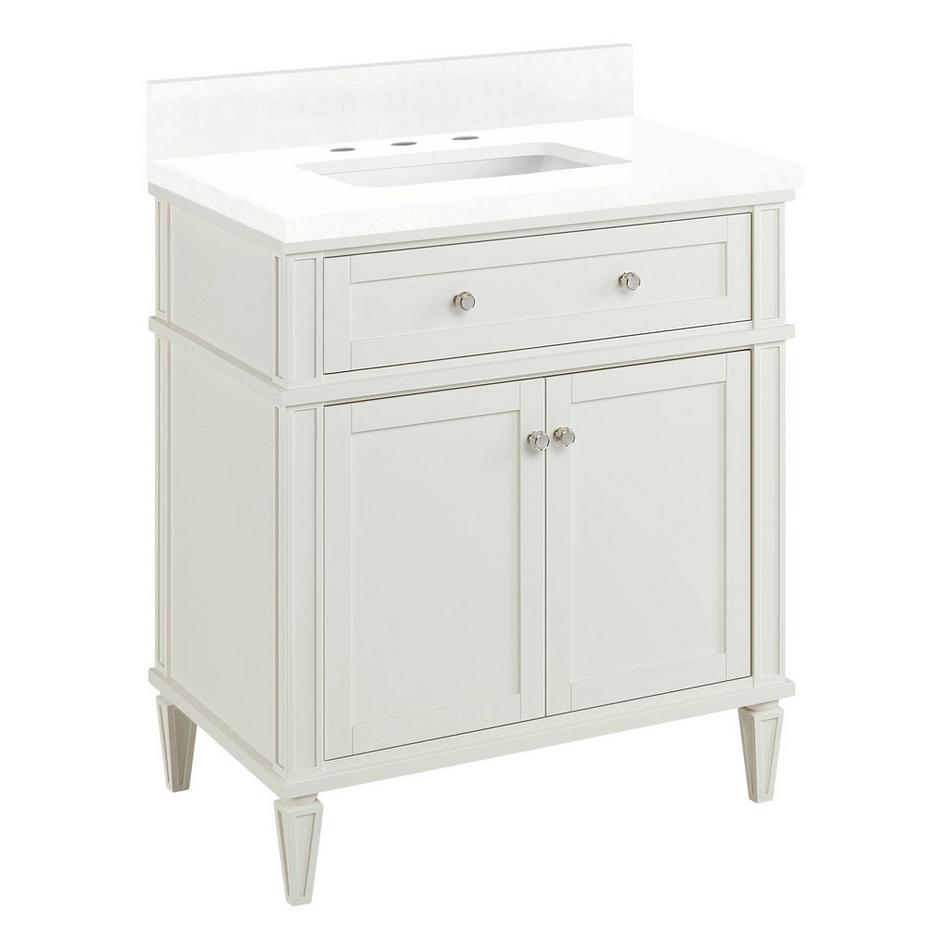 30" Elmdale White Vanity with Rect. Undermount Sink - Outlet - FW Quartz - 3 Hole, , large image number 0