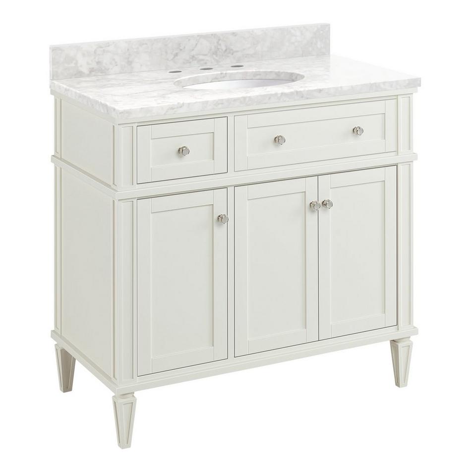 36" Elmdale White Vanity with Undermount Sink - Outlet - Carrara - 3 Hole, , large image number 0