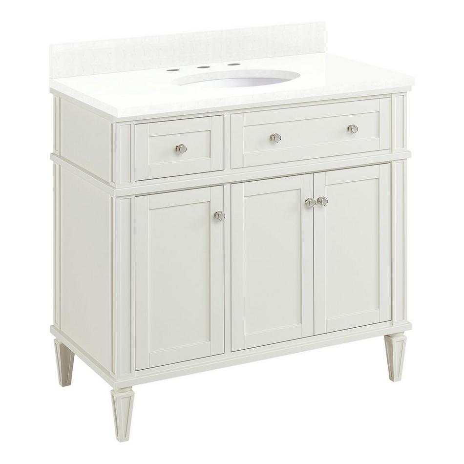 36" Elmdale White Vanity with Undermount Sink - Outlet - FW Quartz - 3 Hole, , large image number 0