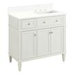 36" Elmdale White Vanity with Right Offset Rect. Undermount Sink - Outlet - AW Quartz - 3 Hole, , large image number 0