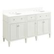 60" Elmdale White Vanity with Undermount Sinks - Outlets - AW Quartz - 3 Hole, , large image number 0