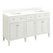 60" Elmdale White Vanity with Rect. Undermount Sinks - Outlets - FW Quartz - 1 Hole, , large image number 0