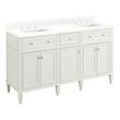 60" Elmdale White Vanity with Rect. Undermount Sinks - Outlets - FW Quartz - 3 Hole, , large image number 0