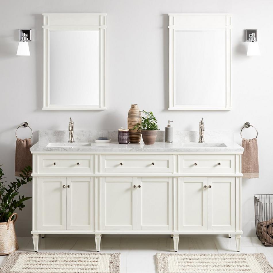 72" Elmdale White Vanity with Rect. Undermount Sinks - Outlets, , large image number 2