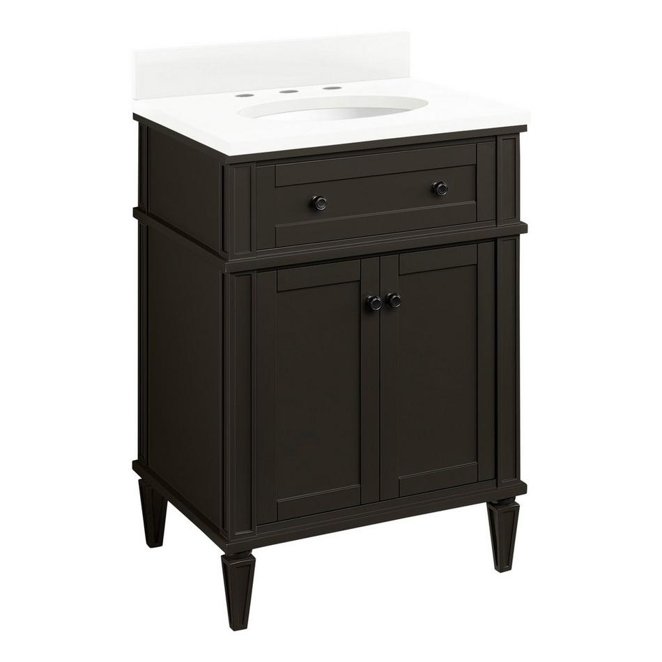 24" Elmdale Charcoal Black Vanity with Undermount Sink - Outlet - AW Quartz - 3 Hole, , large image number 0